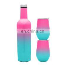 Custom Stainless Steel Insulated 25 oz Wine Tumbler and Two 12 oz Red Wine Bottle Set With Luxury Gift Box thumbnail-4