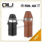 10oz Fancy Leather Wrapped Stainless Steel Pocket Mini Liquor Bottle With Cup