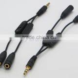 3.5mm Male- Female Headphone Earphone Splitter Cable Audio AUX Cable With Volume Control thumbnail-3
