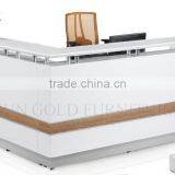 Office Furniture l Shaped Counter White Modern Salon Reception Desk (SZ-RTB039)