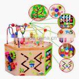 Hot Selling Activity Cube Toys OEM Educational Wooden Toys Beads for Children EZ3001-1 thumbnail-3