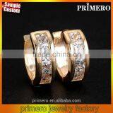 Arabic 18k Gold Platinum Plated Austrian Crystal Round Circle Hoop Earings Designs thumbnail-1