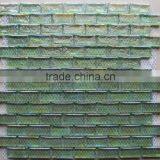 Glass material light green rectangle mosaic tile