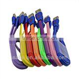 Smile Face Colorful Usb Flat Data Cable