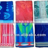 home textile beatiful border terry printed woven fabic pure 100%cotton beach towel fabric cheap towel