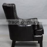 Leather Antique Dark Brown Tub Chair thumbnail-2