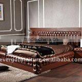 Top grain Italian leather bed