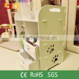 DIY Wooden Desktop Cosmetic Storage Box Office Table Stuff Organizer With 2 Drawers thumbnail-5