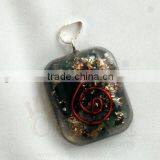 Wholesale Blood Stone Orgone Rounded Square Pendant