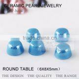 flat back pearl 6*8*5mm round table ceramics pearl beads & crystal rhinestone