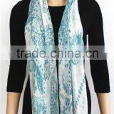 White Background Printed Modal Scarf