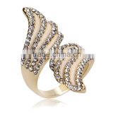 Full Austrian Crystal Ring 18k Gold Plating Angel Wings Rings