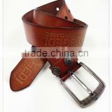 Wenzhou good design Pu belt with letters logo