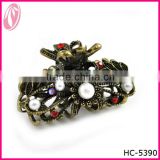 New arrival antique metal diamante pearl Hair Jewelry Claw