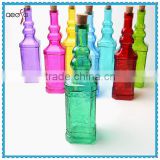 water glass bottle embossed glass beverage bottles