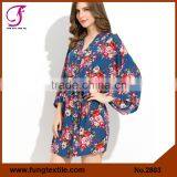 FUNG 2802 Women Floral Wholesale Cotton Robe thumbnail-4