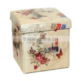 Decorative PU Storage Stool Seating Box Ottoman Storage Box
