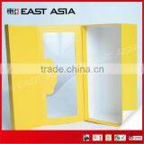 Yellow Paper Gift Box With PVC Window&Magnetic Closure for Souvenir Packing