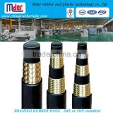 steel wire flexible hydraulic braid rubber hose of two wire braid
