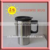Popular!! Double wall budget insulated stainless steel travel mug with plastic inner