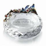 RORO Joy plum flower enamel crystal glass ashtray