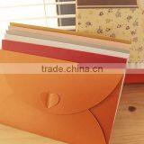 Orange Olour Envelopes for Greeting Wedding Card With Button Butterfry