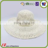 Summer Character Wide brim Women Hollow Straw Hat For Sale