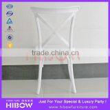 Stackable Resin Monoblock Solid White Cross Back Chair H011 thumbnail-2