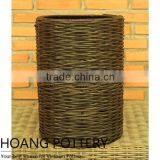 Decoration Round Rattan Wicker Flower Pot thumbnail-1