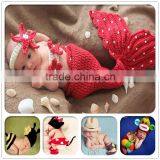 Hand baby photography prop costume crochet hat sets knit newborn baby clothes gift set