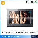 DC 12V Mini Portable Video Player With Usb 4.3 Inch Lcd Screen Monitor