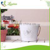 Garden Home Decorative Hanging Metal Half Round Metal Wall Planters With Rope Handle