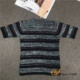 Short Sleeves Crew Collar Stripe Slit Sweater for Men thumbnail-2