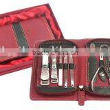 9 Pcs Red Stainless Steel Manicure Set thumbnail-1
