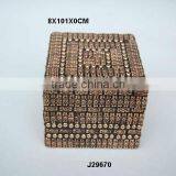 Copper Metal Mosaic Wooden Box Available in All Sizes thumbnail-1
