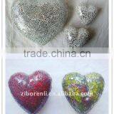 Professional Silver Mosaic Crackle Glass Heart Mirror thumbnail-2