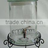 ZIBO 5L Clear Cylinder Glass Jar With Glass Lid/ Wine Dispenser thumbnail-1