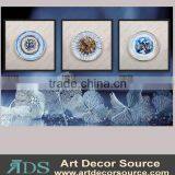 Decorative Wooden Frame Ceramic Plate Shadow Box Wall Art thumbnail-1