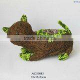 Rattan Cat Garden Planter With Moss Decoration thumbnail-1