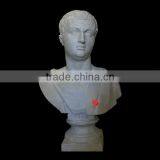 White Stone Carved Man Bust Statue thumbnail-1