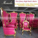 YM01Throne Chair - Queen Chair Upholstered in Luxurious Tufted Purple Velvet thumbnail-3