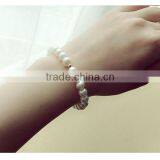 Hottest 8-9mm White Round Freshwater Pearl Love Bracelet thumbnail-5