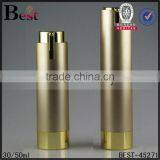 30ml 50ml China High Quality Fancy Gold UV Plastic Cosmetic Airless Bottle Rotary Pump for Personal Care Lotion Serum thumbnail-1