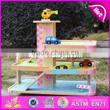 2017 New Products Lovely Pink Children Wooden Toy Garage for Cars W04B050 thumbnail-3