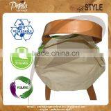 Stripe Print PU Handle Cotton Canvas Beach Bag thumbnail-2