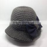 Fleece Crocheted Knit / Knitted Cap With Bowknot thumbnail-2