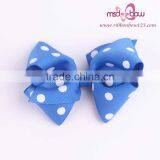 White Polka Dots Red Grosgrain Ribbon Hair Bows thumbnail-2