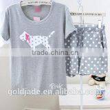 2015 New Homewear for Summer Blank Couple Sleepwear Sets Homewear,embroidery Shorts Sleepwear Homewear Sets for Women or Men thumbnail-5