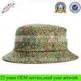 Summer 100 Cotton Cheap Floral Bucket Cap Hat thumbnail-1