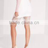 New Style White Lace Floral Midi Skirt Wholesale OEM Service thumbnail-5
